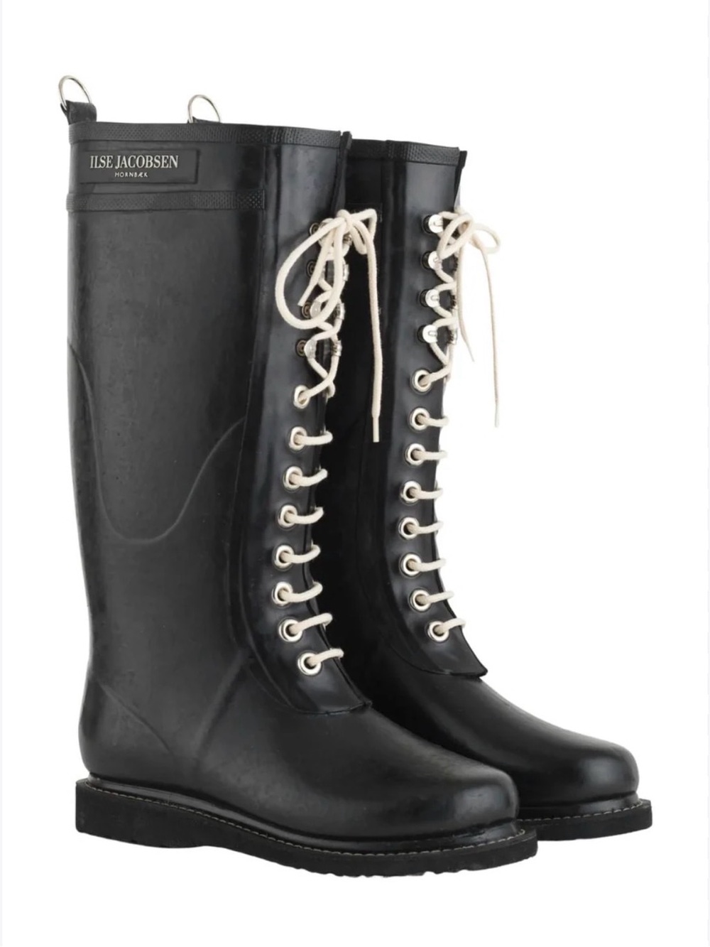 Ilse Jacobsen Black Knee high rubber boots sz 40